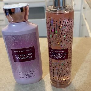 Bath & Body Works “A Thousand Wishes” Body Wash & Fragrance Spray Nwt Bundle